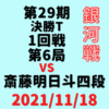 藤井聡太銀河VS斎藤明日斗四段※結果【第29期銀河戦決勝T】(2021/11/18)