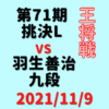 藤井聡太三冠VS羽生善治九段※結果【第71期王将戦】(2021/11/9)