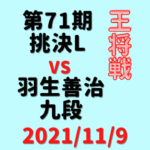 藤井聡太三冠VS羽生善治九段※結果【第71期王将戦】(2021/11/9)