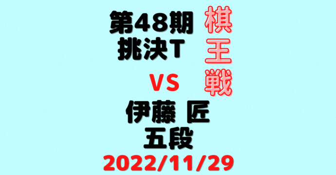 藤井聡太竜王vs伊藤匠五段※結果【第48期棋王戦】(2022/11/29)