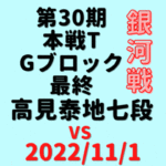 藤井聡太竜王vs高見泰地七段※結果【第30回銀河戦】(2022/11/1)