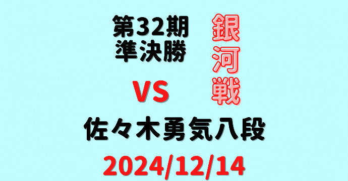 藤井聡太竜王・名人 vs 佐々木勇気八段【第32期銀河戦決勝T】(2024/12/14)