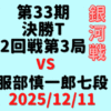 藤井聡太竜王・名人 vs 服部慎一郎七段※結果【第33期銀河戦決勝T】(2025/12/11)